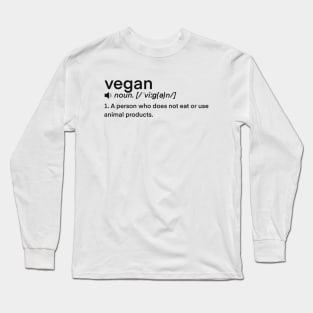 Dictionary Definition word- Vegan Long Sleeve T-Shirt